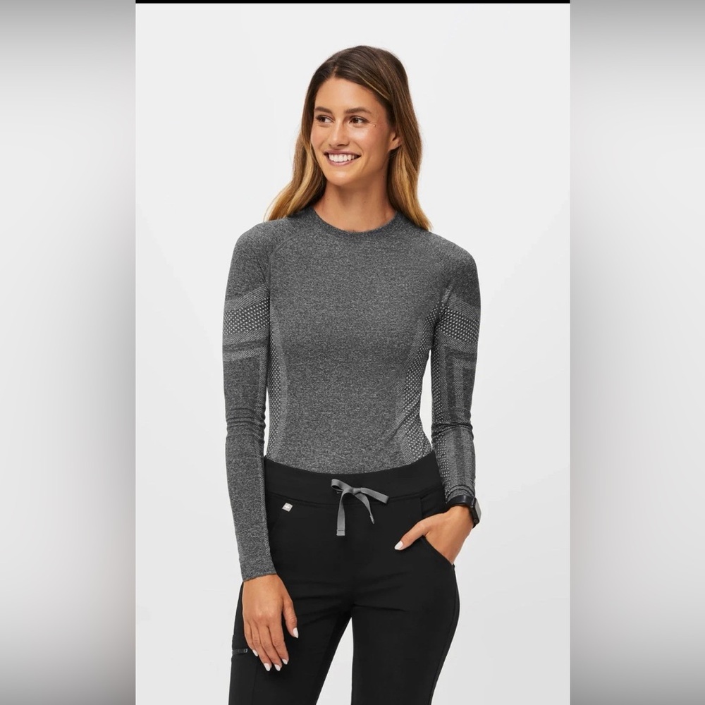 Figs Gray Long Sleeve Tee